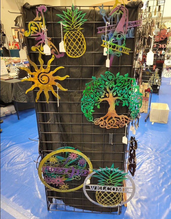 Zero Tolerance metal art display at a local craft show